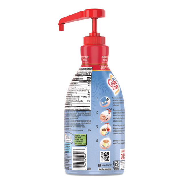 NESTLE Coffee mate® 29600CT Liquid Creamer Pump Bottle, Peppermint Mocha, 1.5 L Pump Bottle, 2/Carton