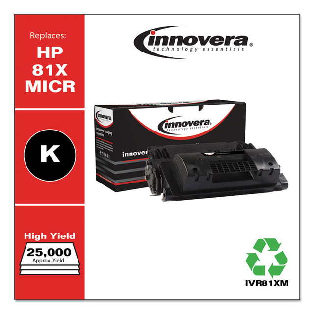 INNOVERA 81XM Remanufactured Black High-Yield MICR Toner, Replacement for 81XM (CF281XM), 25,000 Page-Yield