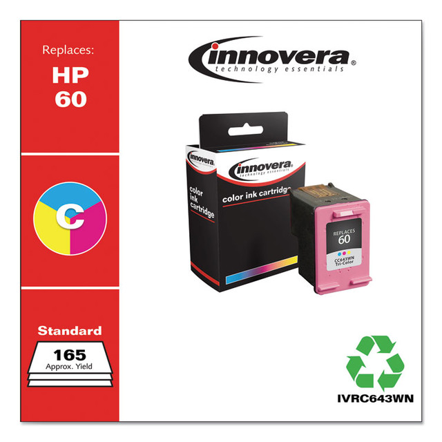 INNOVERA C643WN Remanufactured Tri-Color Ink, Replacement for 60 (CC643WN), 165 Page-Yield