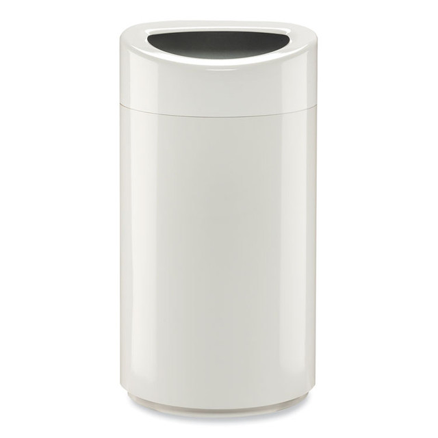SAFCO PRODUCTS 9921WH Open Top Oval Waste Receptacle, 14 gal, Steel, White