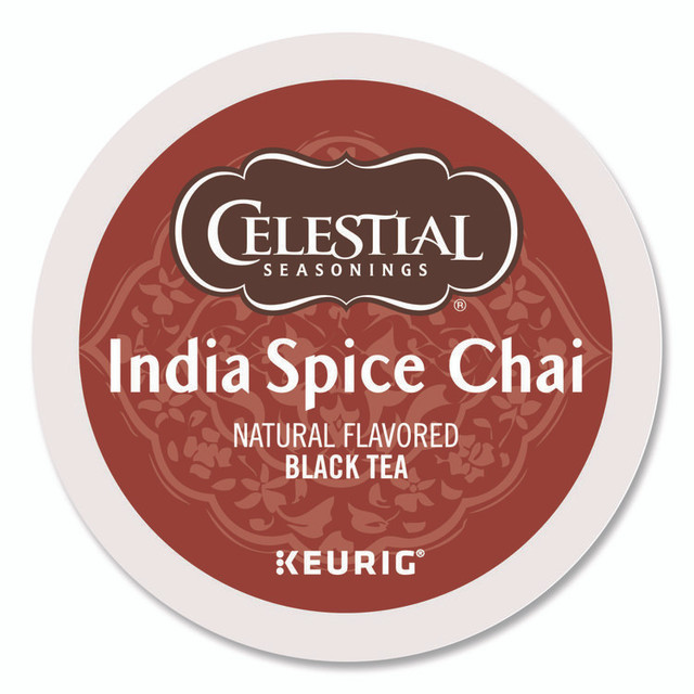 KEURIG DR PEPPER Celestial Seasonings® 14738CT India Spice Chai Tea K-Cups, 96/Carton