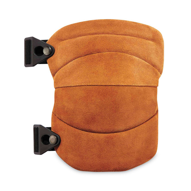 TENACIOUS HOLDINGS, INC. ergodyne® 18232 ProFlex 230LTR Leather Knee Pads, Wide Soft Cap, Buckle Closure, One Size Fits Most, Brown, Pair