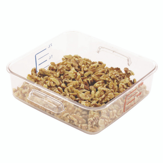 RUBBERMAID COMMERCIAL PROD. 6302 CLE SpaceSaver Square Containers, 2 qt, 8.8 x 8.75 x 2.7, Clear, Plastic