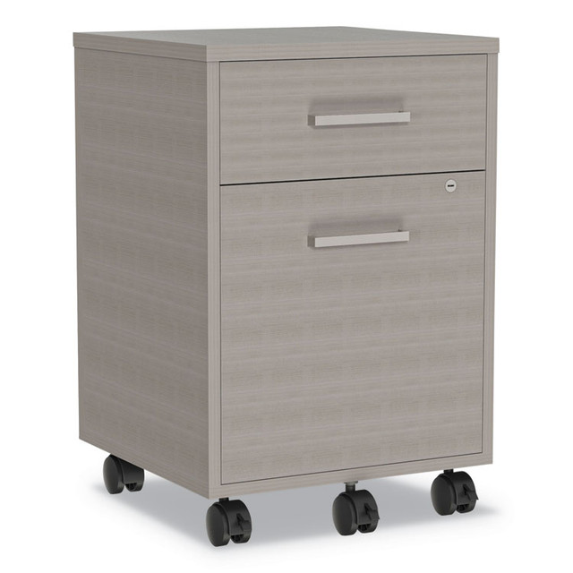 LINEA ITALIA UR610ASH Urban Mobile File Pedestal, Left or Right, 2-Drawers: Box/File, Legal/A4, Ash, 16" x 15.25" x 23.75"