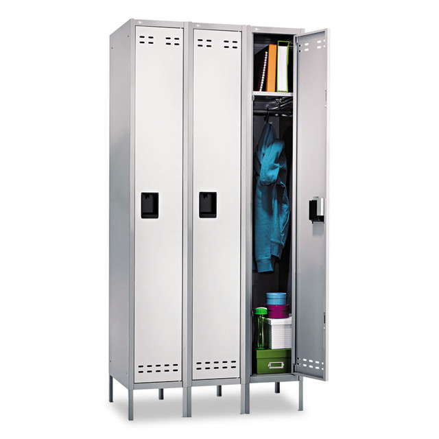 SAFCO PRODUCTS 5525GR Single-Tier, Three-Column Locker, 36w x 18d x 78h, Two-Tone Gray