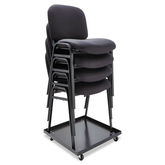 ALERA SCCART Stacking Chair Dolly, Metal, 320 lb Capacity, 22.44" x 22.44" x 3.93", Black