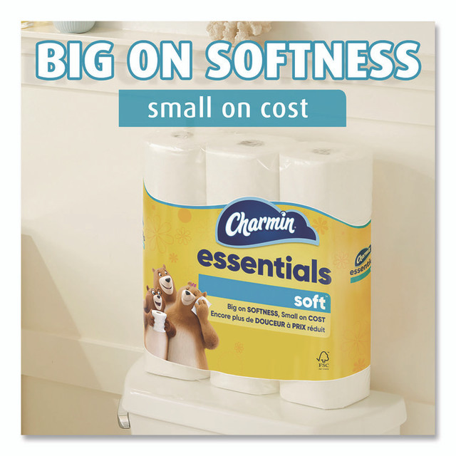 PROCTER & GAMBLE Charmin® 04536 Essentials Soft Bathroom Tissue, Septic Safe, 2-Ply, White, 330 Sheets/Roll, 9 Rolls/Pack, 4 Packs/Carton
