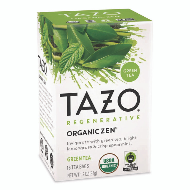 STARBUCKS COFFEE COMPANY Tazo® TAZ00309BX Tea Bags, Organic Zen, 16/Box