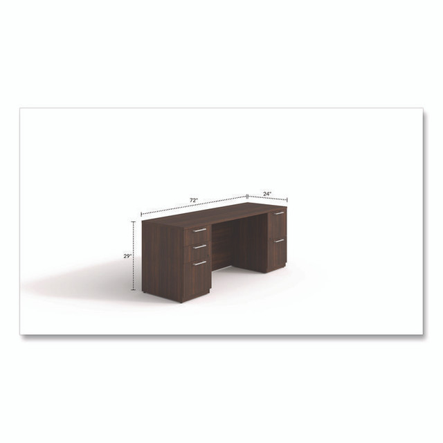 ALERA SVDPC7224MY Alera Seville Series Double Pedestal Credenza, 72w x 24d x 29h, Mahogany