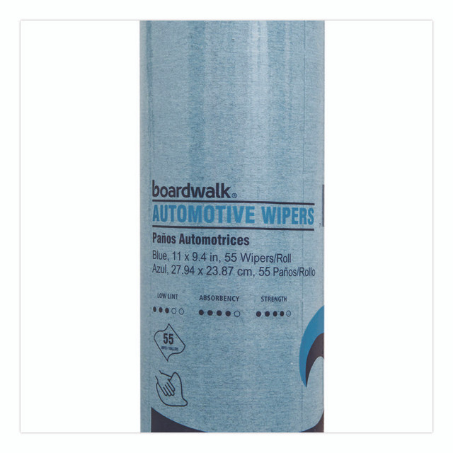 BOARDWALK AUTORL1650B Automotive Wiper Rolls, 9.4 x 11, Blue, 55/Roll, 30 Rolls/Carton