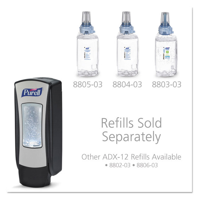 GO-JO INDUSTRIES PURELL® 8828-06 ADX-12 Dispenser, 1,200 mL, 4.5 x 4 x 11.25, Chrome/Black