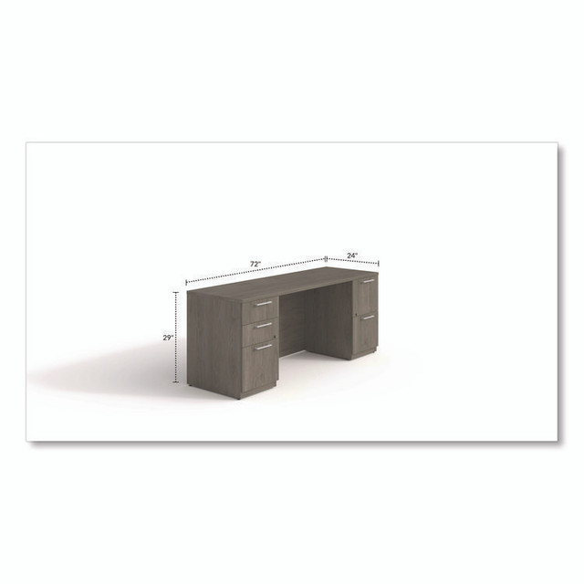 ALERA SVDPC7224WA Alera Seville Series Double Pedestal Credenza, 72w x 24d x 29h, Walnut