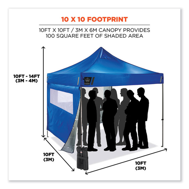 TENACIOUS HOLDINGS, INC. ergodyne® 12982 Shax 6052 Heavy-Duty Tent Kit + Mesh Windows, Single Skin, 10 ft x 10 ft, Polyester/Steel, Blue