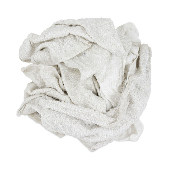 HOSPECO 537-10 New White Economy Terry Rags, White, 10 lb/Carton
