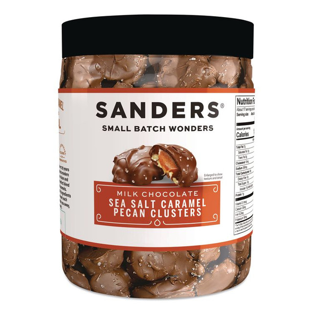 MORLEY CANDY MAKERS INC Sanders® MRY30971 Small Batch Wonders Sea Salt Caramel Pecan Clusters, 16 oz Tub