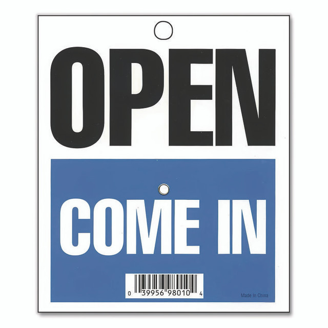 U. S. STAMP & SIGN Headline® 9382 Double-Sided Open/Will Return Sign with Clock Hands, Plastic, 7.5 x 9