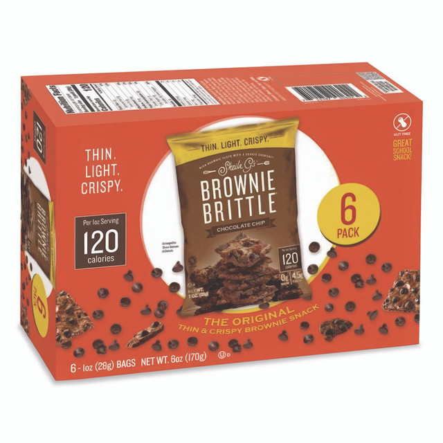 SHEILA G'S G’s™ Brownie Brittle™ SGB01622 Chocolate Chip Crisps, 1 oz Bag, 6/Pack