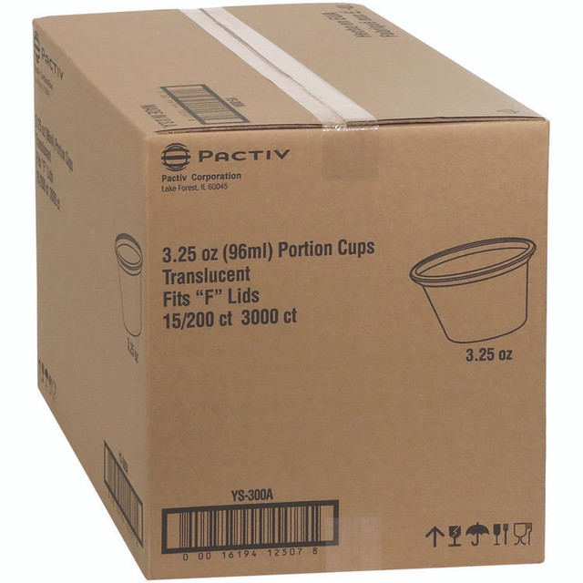 PACTIV EVERGREEN CORPORATION YS300A Plastic Portion Cup, 3.25 oz, Translucent, 3,000/Carton