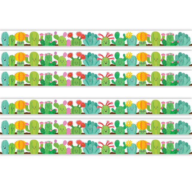 TEACHER CREATED RESOURCES Teacher Created Resources® Happy Cactus Crew Die-Cut Border Trim, 35 Feet Per Pack, 6 Packs