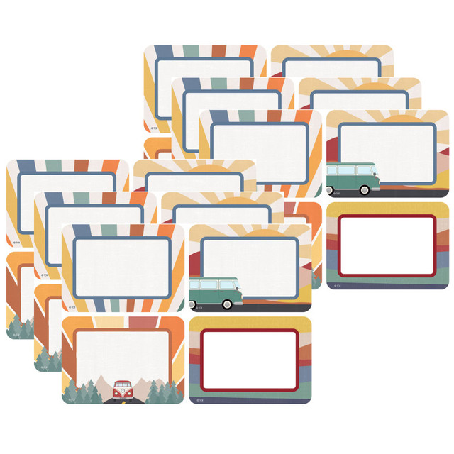 TEACHER CREATED RESOURCES Teacher Created Resources® Moving Mountains Road Trip Name Tags/Labels, Multi-Pack, 3-1/2" x 2-1/2", 36 Per Pack, 6 Packs
