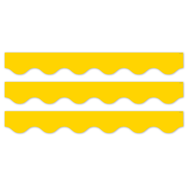 CREATIVE TEACHING PRESS Creative Teaching Press® Core Decor Yellow Wavy EZ Border, Bulletin Board Border, 48 Feet Per Pack, 3 Packs