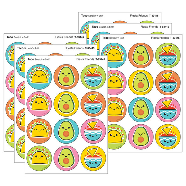 TREND ENTERPRISES INC. TREND Fiesta Friends, Taco scent Scratch 'n Sniff Stinky Stickers®, 48 Per Pack, 6 Packs