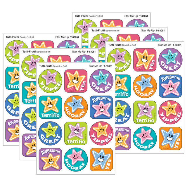 TREND ENTERPRISES INC. TREND Star Me Up, Tutti-Frutti Scent Scratch 'n Sniff Stinky Stickers®, 48 Per Pack, 6 Packs