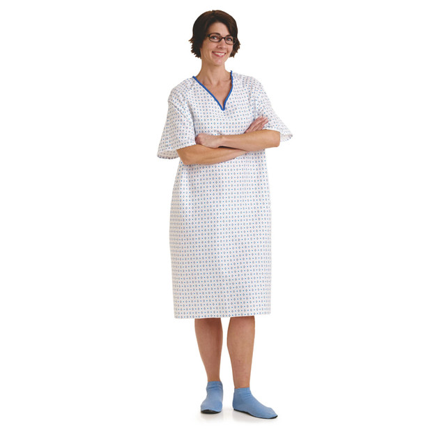MEDLINE INDUSTRIES, INC. MDTSG3IOLDEM Medline Overlap Back-Closure IV Patient Gowns, 54in, Demure, Pack Of 12 MEDLINE INDUSTRIES, INC. MDTSG3IOLDEM Medline Overlap Back-Closure IV Patient Gowns, 54in, Demure, Pack Of 12