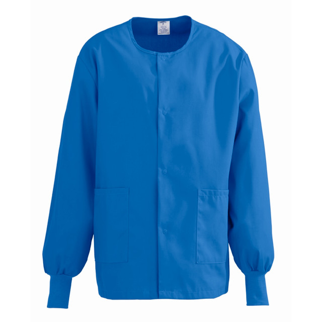 MEDLINE INDUSTRIES, INC. 8832JRLL Medline ComfortEase Unisex Warm-Up Scrub Jacket, Large, Royal Blue MEDLINE INDUSTRIES, INC. 8832JRLL Medline ComfortEase Unisex Warm-Up Scrub Jacket, Large, Royal Blue