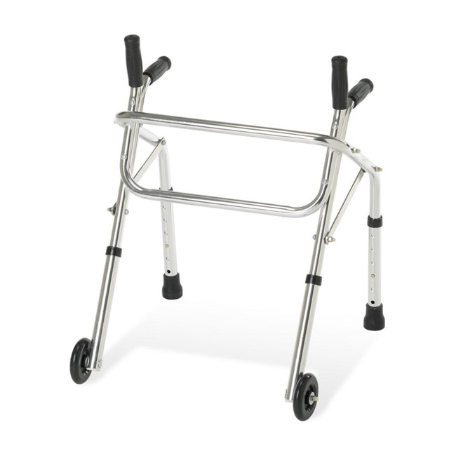 MEDLINE INDUSTRIES, INC. G07751 Medline Pediatric Adjustable Aluminum Non-Folding Walker, 25in-32in, With 3in Wheels, Chrome