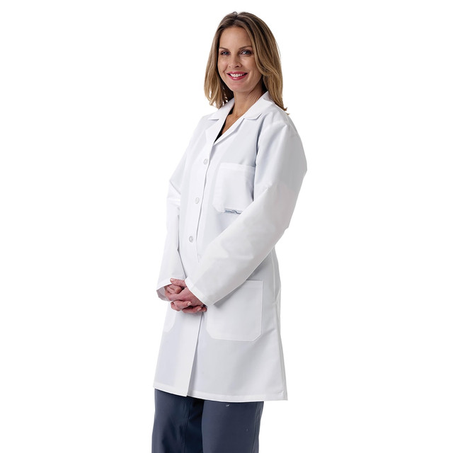 MEDLINE INDUSTRIES, INC. MDT13WHT4E Medline Ladies Full-Length Lab Coat, X-Large, White