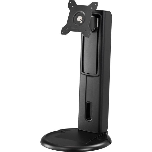 This product uses the classic stand structure base as opposed to clamp or pole/grommet style mounts  14.76in maximum height from the desk to the center of the mounting head  Supports VESA certified monitors 75x75 and 100x100  360 monitor rotation (landscape, portrait, or anything in-between)  20 tilt up 5 tilt down  Single flat panel monitor stand supports one 27in monitor with a maximum  weight of 17.6 lbs