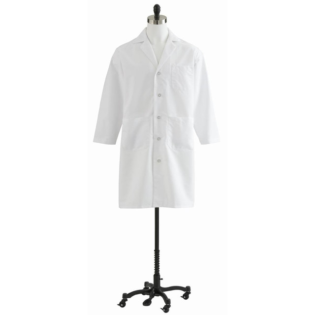 MEDLINE INDUSTRIES, INC. MDT14WHT42E Medline Mens Full-Length Lab Coat, Size 42, White MEDLINE INDUSTRIES, INC. MDT14WHT42E Medline Mens Full-Length Lab Coat, Size 42, White