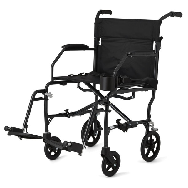 MEDLINE INDUSTRIES, INC. MDS808200F3BK Medline Ultralight Transport Chair, Black