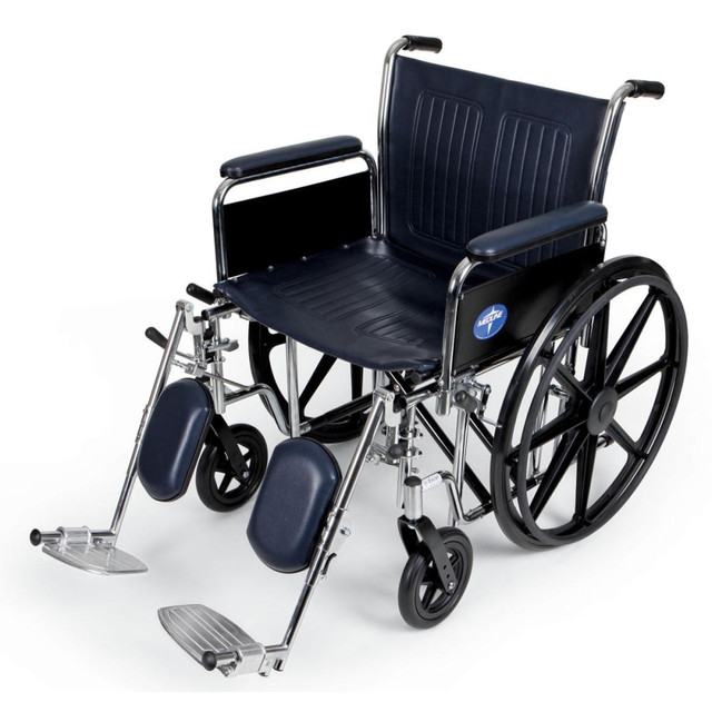 MEDLINE INDUSTRIES, INC. MDS806950FLA Medline Extra-Wide Folding Wheelchair With Full-Length Arms, 24inW Seat, 32inH x 18 1/2inW x 37 1/2inD, Black/Silver MEDLINE INDUSTRIES, INC. MDS806950FLA Medline Extra-Wide Folding Wheelchair With Full-Length Arms, 24inW Seat, 32inH x 18 1/2inW x 37 1/2inD, Black/Silver