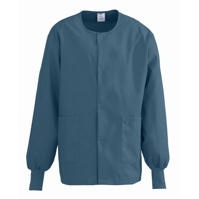 MEDLINE INDUSTRIES, INC. 8832JCB4XL Medline ComfortEase Unisex Warm-Up Scrub Jacket, 4X, Caribbean Blue