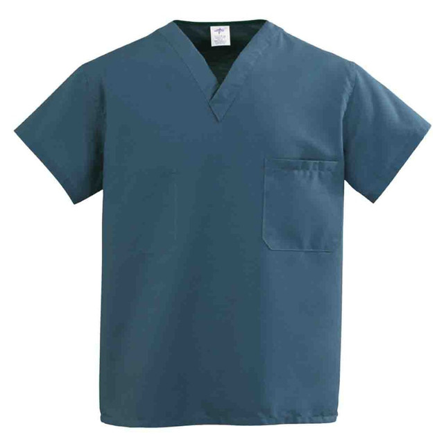MEDLINE INDUSTRIES, INC. 910JCBXL-CM Medline ComfortEase Unisex 1-Pocket Reversible Scrub Top, XL, Caribbean Blue MEDLINE INDUSTRIES, INC. 910JCBXL-CM Medline ComfortEase Unisex 1-Pocket Reversible Scrub Top, XL, Caribbean Blue