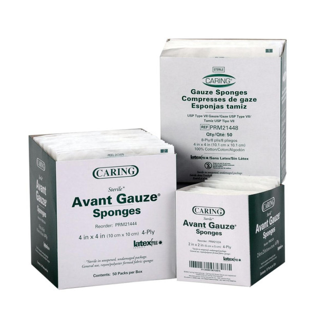 MEDLINE INDUSTRIES, INC. PRM21224 Medline Caring Nonwoven Sterile Gauze Sponges, 2in x 2in, White, 50 Sponges Per Pack, Case Of 30 Packs MEDLINE INDUSTRIES, INC. PRM21224 Medline Caring Nonwoven Sterile Gauze Sponges, 2in x 2in, White, 50 Sponges Per Pack, Case Of 30 Packs
