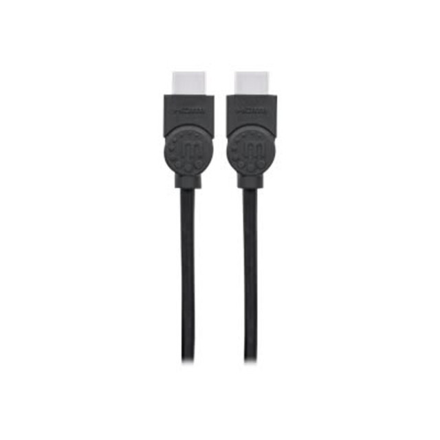 INTRACOM USA, INC. 323215 Manhattan HDMI Cable with Ethernet, 4K@30Hz (High Speed), 2m, Male to Male, Black, Ultra HD 4k x 2k, Fully Shielded, Gold Plated Contacts, Lifetime Warranty, Polybag - HDMI cable with Ethernet - HDMI male to HDMI male - 6.6 INTRACOM USA, INC. 323215 Manhattan HDMI Cable with Ethernet, 4K@30Hz (High Speed), 2m, Male to Male, Black, Ultra HD 4k x 2k, Fully Shielded, Gold Plated Contacts, Lifetime Warranty, Polybag - HDMI cable with Ethernet - HDMI male to HDMI male - 6.6