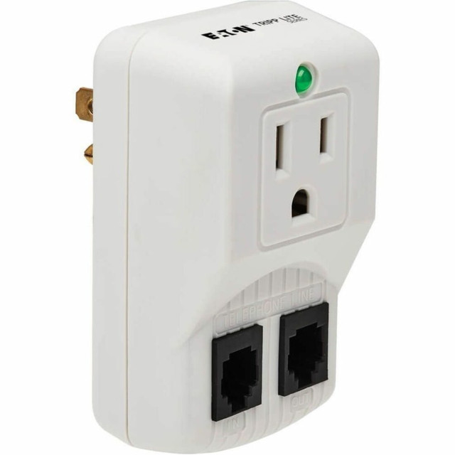 TRIPP LITE TRAVELCUBE Eaton Tripp Lite Series Portable Surge Protector, Direct Plug-In, 1-Outlet 750 Joules, Tel/Modem Protection - Surge protector - 15 A - AC 120 V - 1800 Watt - output connectors: 1 - light gray TRIPP LITE TRAVELCUBE Eaton Tripp Lite Series Portable Surge Protector, Direct Plug-In, 1-Outlet 750 Joules, Tel/Modem Protection - Surge protector - 15 A - AC 120 V - 1800 Watt - output connectors: 1 - light gray