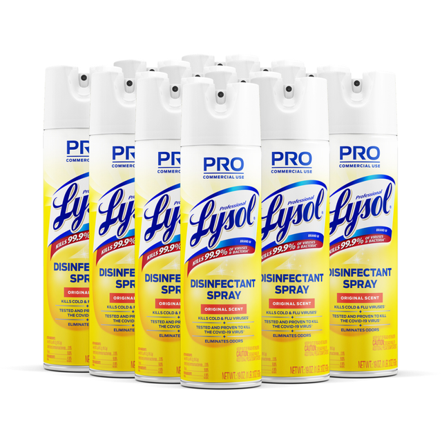 RECKITT BENCKISER 04650CT Lysol Professional Disinfectant Spray, Original Scent, 19 Oz Bottle, Case Of 12