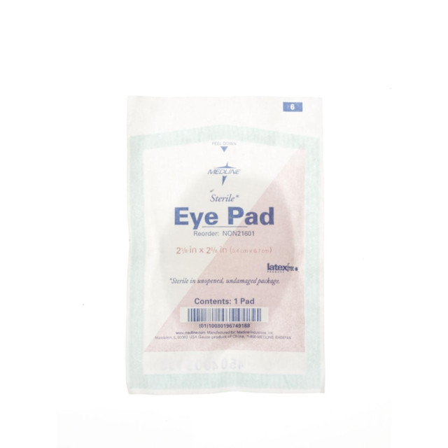 MEDLINE INDUSTRIES, INC. NON21601 Medline Sterile Eye Pads, 2 1/8in x 2 5/8in, White, Pack Of 600