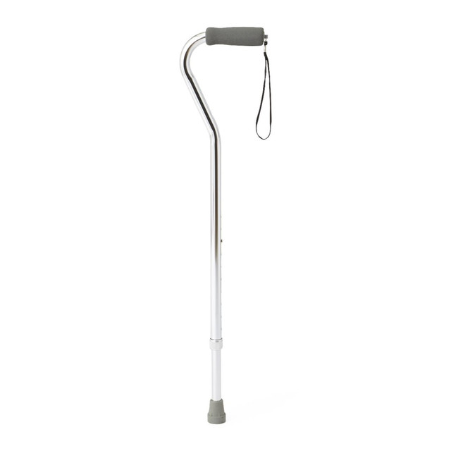 MEDLINE INDUSTRIES, INC. MDS86420CHRW Medline Adjustable Aluminum Offset-Handle Cane, 29in - 38in, Chrome MEDLINE INDUSTRIES, INC. MDS86420CHRW Medline Adjustable Aluminum Offset-Handle Cane, 29in - 38in, Chrome
