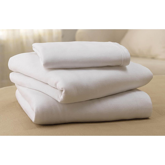 MEDLINE INDUSTRIES, INC. MDTFS4J14 Medline Soft-Fit Knitted Fitted Flat Sheet, 32in x 84in, White