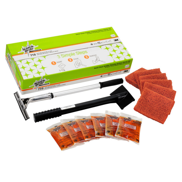 3M CO 710 Scotch-Brite Quick Clean Griddle Cleaning Starter Kit