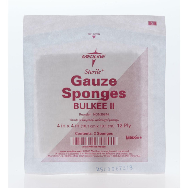 MEDLINE INDUSTRIES, INC. NON25844 Medline Bulkee Super Fluff Sterile Sponges, 4in x 4in, White, 2 Sponges Per Pack, Case Of 600 Packs MEDLINE INDUSTRIES, INC. NON25844 Medline Bulkee Super Fluff Sterile Sponges, 4in x 4in, White, 2 Sponges Per Pack, Case Of 600 Packs