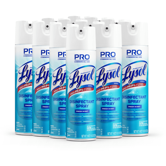 RECKITT BENCKISER 04675CT Lysol Professional Disinfectant Spray, Fresh Scent, 19 Oz Bottle, Case Of 12