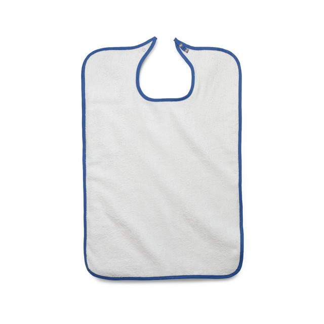MEDLINE INDUSTRIES, INC. MDTAB4B33WHI Medline Snap-Closure Terry Clothing Protectors, 21in x 33in, White, Pack Of 12