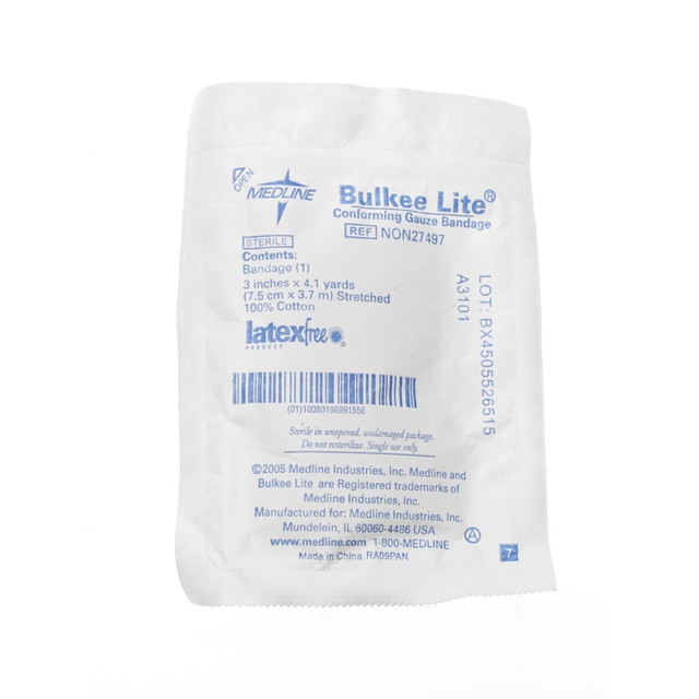 MEDLINE INDUSTRIES, INC. NON27497 Medline Bulkee Lite Sterile Conforming Bandages, 3in x 4 1/8 Yd., White, Pack Of 96
