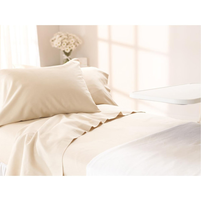 MEDLINE INDUSTRIES, INC. MDTFS9B15BRS Medline Feels Like Home Premium Reverse Sateen Flat Sheets, Twin, Bone, Pack Of 12 MEDLINE INDUSTRIES, INC. MDTFS9B15BRS Medline Feels Like Home Premium Reverse Sateen Flat Sheets, Twin, Bone, Pack Of 12